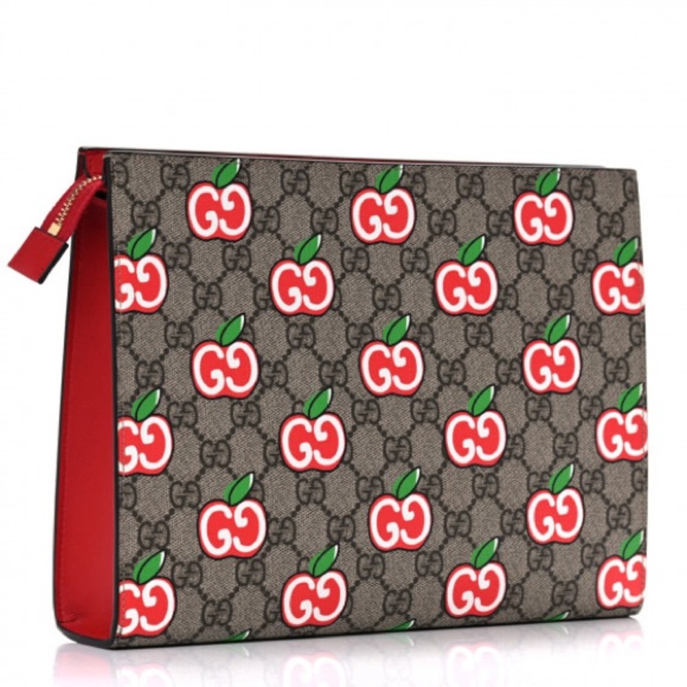 GUCCI GG Supreme Monogram Apple Cosmetic Case